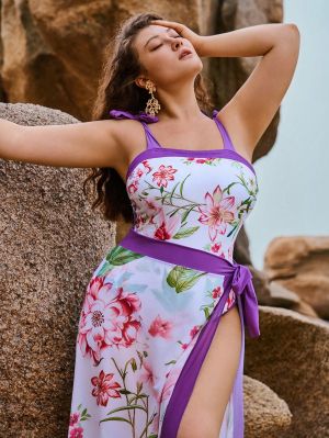 +Size Бански Norevia с парео