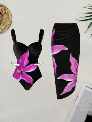 Бански Ferriera Black с парео