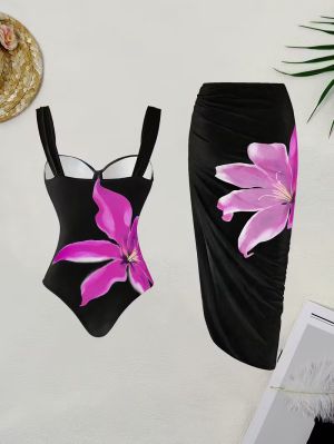 Бански Ferriera Black с парео