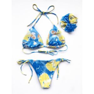 Бански Tilly Scrunchie Blue Yellow